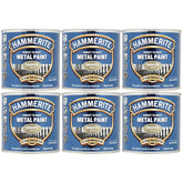 6X Hammerite Smooth Gold Paint 250ml Tin Paint